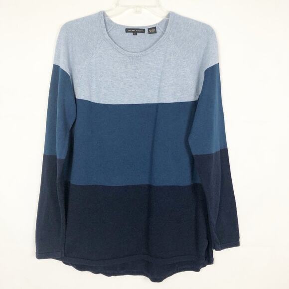 Jean Pierre 100% Cotton Color Block Sweater Size Large - Picture 1 of 9